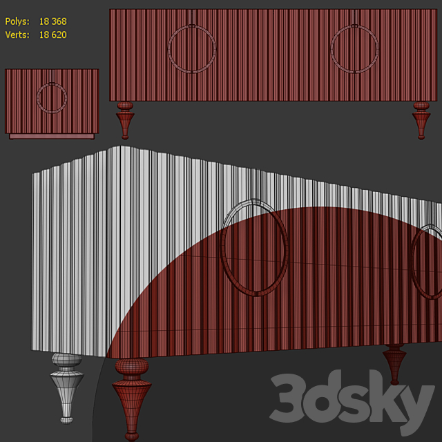 Chest and nightstand Lora. Nightstand. sideboard by Evmoda 3DSMax File - thumbnail 4