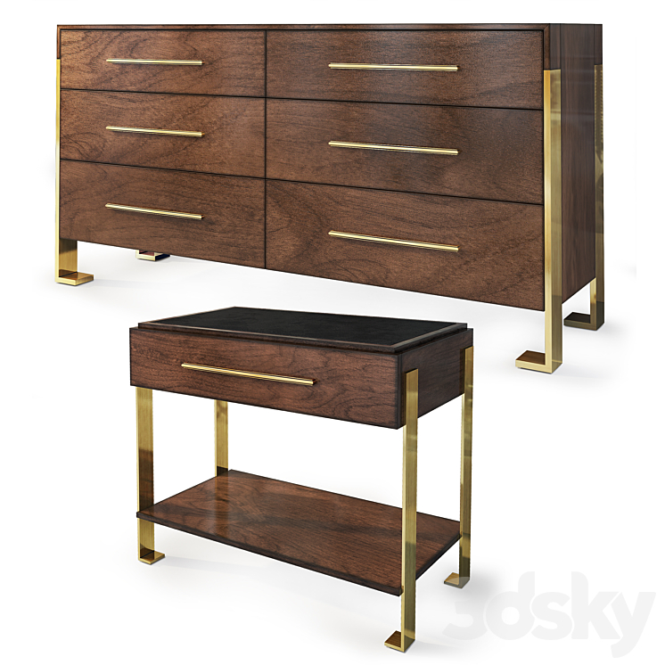 Chest and nightstand Melody. Sideboard nightstand by Carson 3DS Max - thumbnail 1