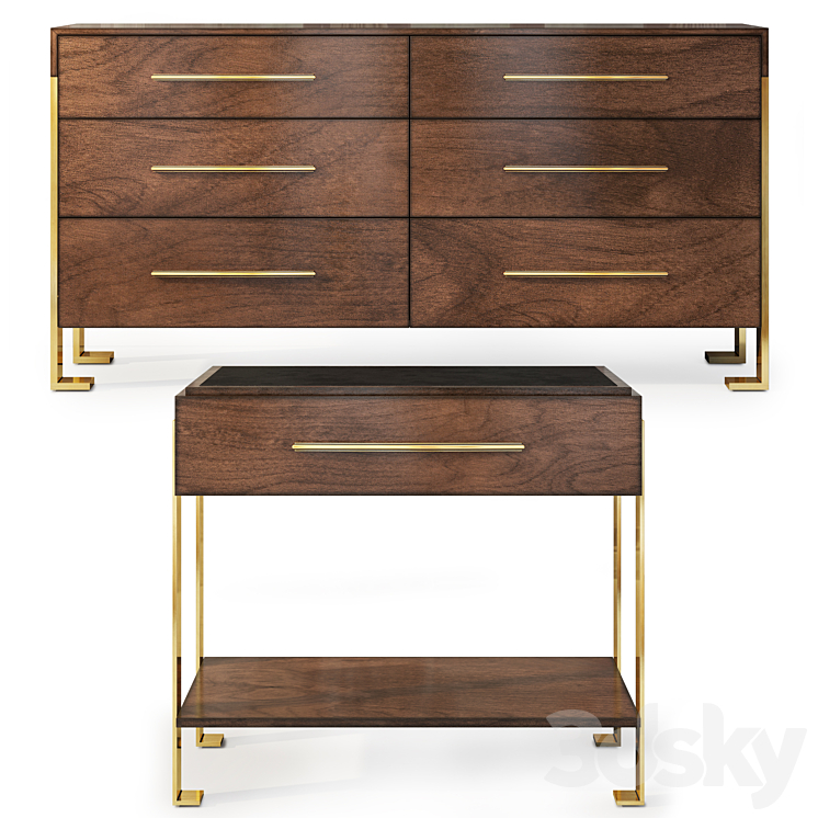 Chest and nightstand Melody. Sideboard nightstand by Carson 3DS Max - thumbnail 2