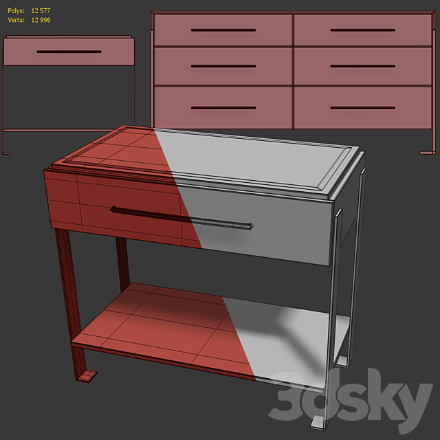 Chest and nightstand Melody. Sideboard. nightstand by Carson 3DSMax File - thumbnail 4