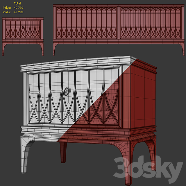 Chest and nightstand Milano. Nightstand. sideboard by Medusa Home 3DSMax File - thumbnail 5