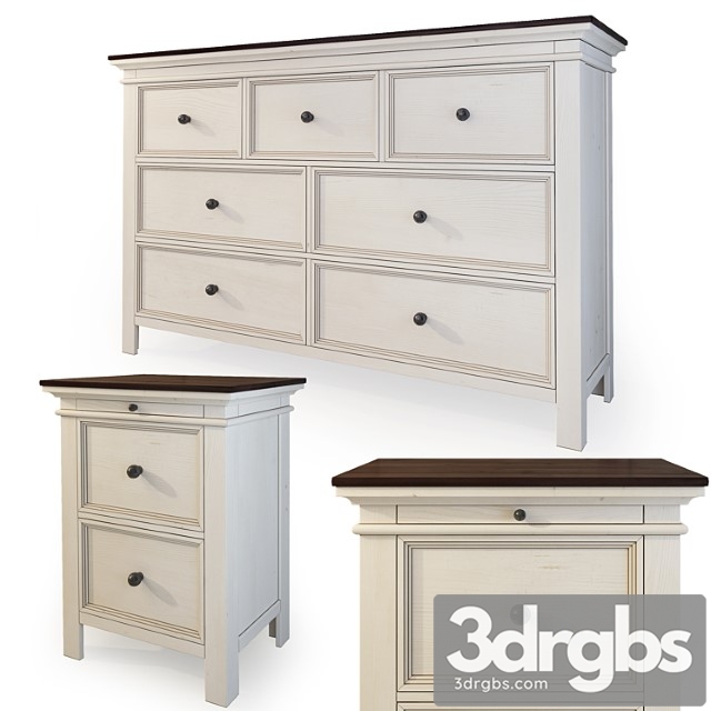 Chest and nightstand woodanville. dresser nightstand by ashley 2 3dsmax Download - thumbnail 1