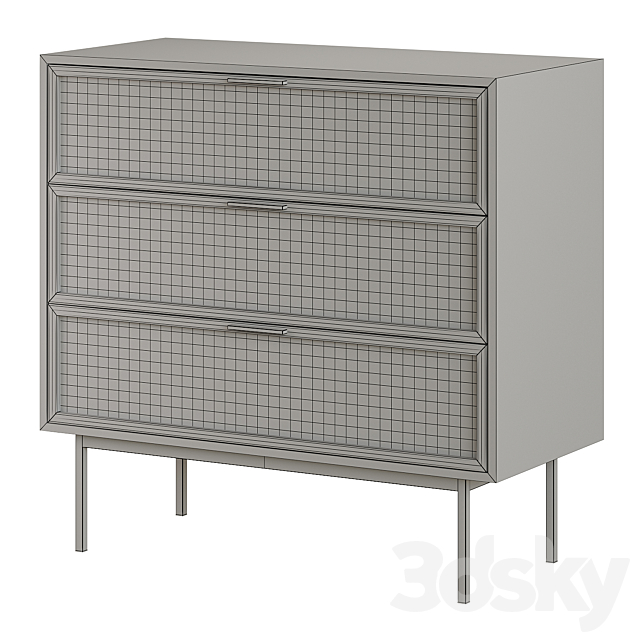 Chest of 3 drawers Waska 3DS Max Model - thumbnail 4