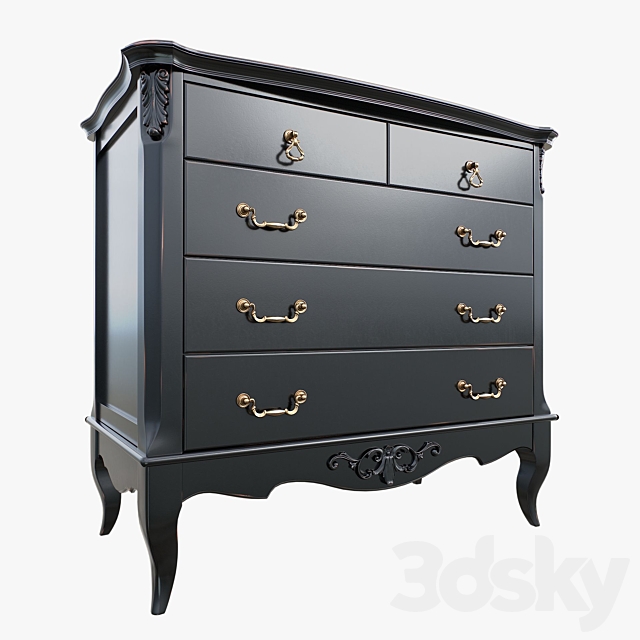 Chest of 5 drawers Belverom_Aletan 3ds Max - thumbnail 1