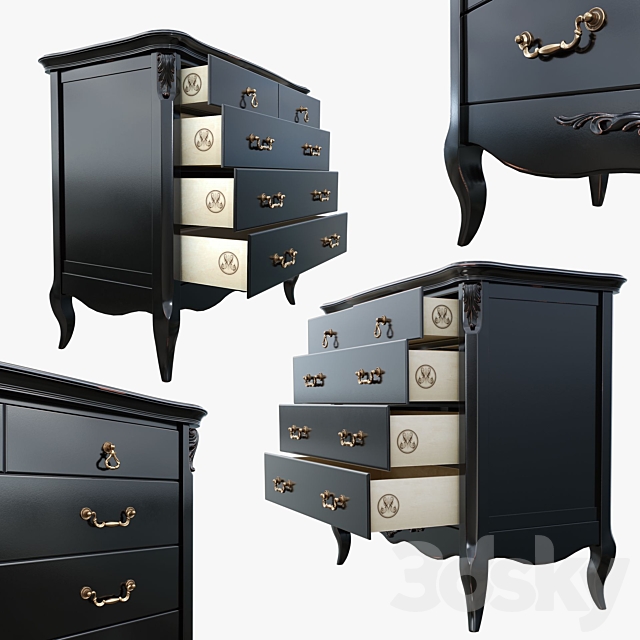 Chest of 5 drawers (KREIND) 3ds Max - thumbnail 3