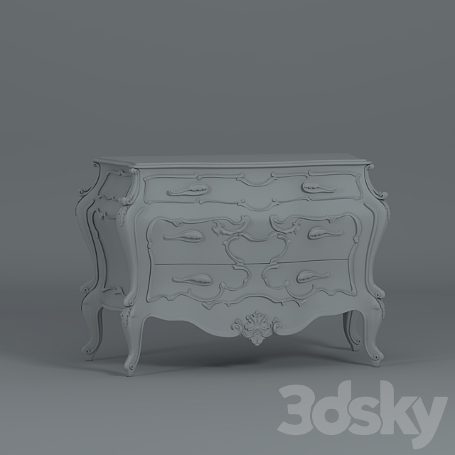 chest of drawers 3DS Max Model - thumbnail 4