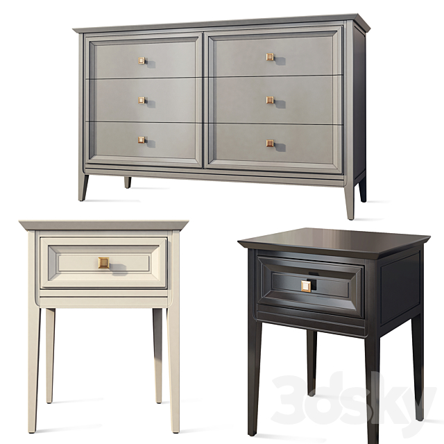 Chest of drawers _ sideboard and bedside table Tesoro Aletan 3ds Max - thumbnail 1