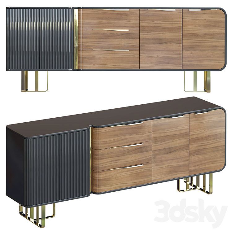 Chest of drawers Adel 3DS Max Model - thumbnail 3