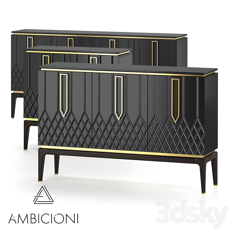 Chest of drawers Ambicioni Bairo 3 3DS Max - thumbnail 1