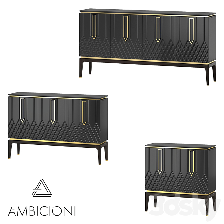 Chest of drawers Ambicioni Bairo 3 3DS Max - thumbnail 2