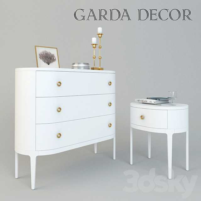 Chest of drawers and bedside Garda Decor 3DSMax File - thumbnail 1