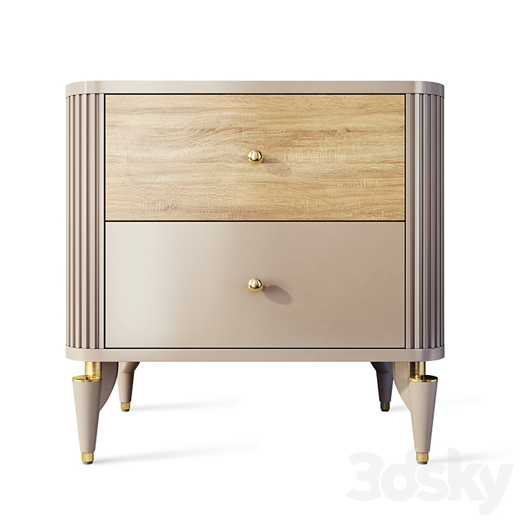 Chest of drawers and bedside table Art Deco Sanvito. Nightstand sideboard Bellona 3DS Max Model - thumbnail 2