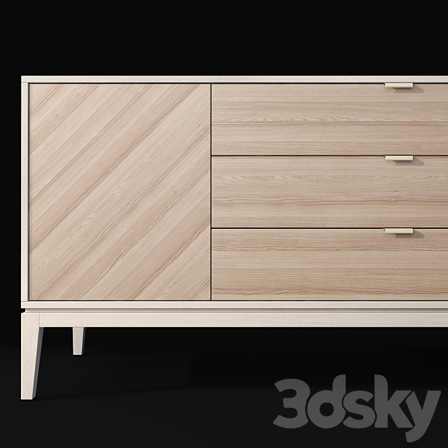 Chest of drawers and bedside table Fjord Ellipse Furniture 3ds Max - thumbnail 3