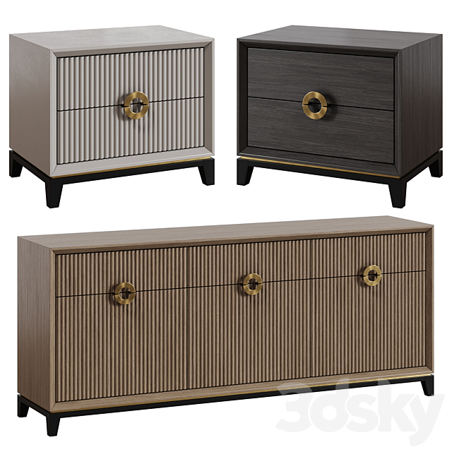 Chest of drawers and bedside table in Art Deco style 11 3ds Max - thumbnail 1