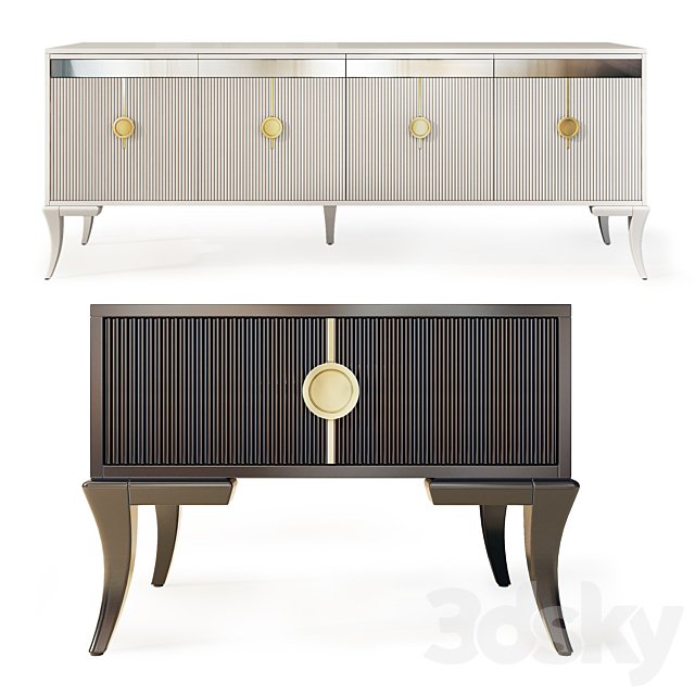 Chest of drawers and bedside table Keops. Nightstand sideboard by Medusa Home 3DS Max Model - thumbnail 2