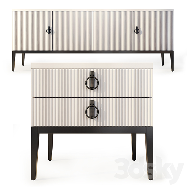 Chest of drawers and bedside table Lima. Nightstand sideboard by Medusa Home 3DS Max Model - thumbnail 2