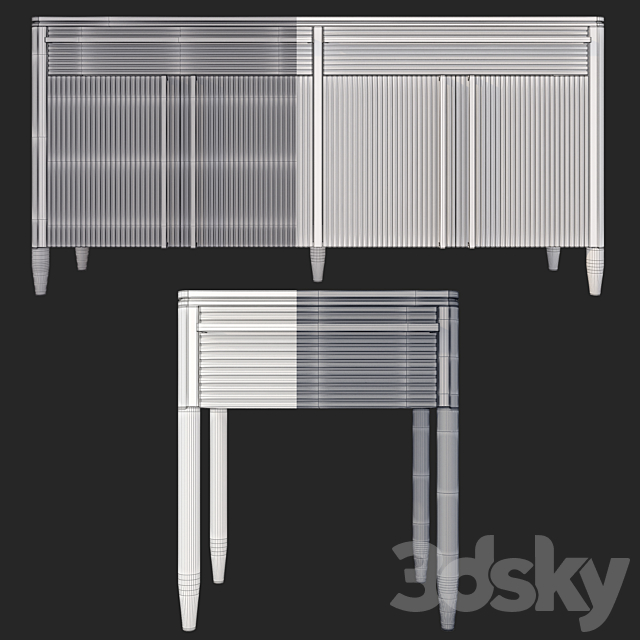 Chest of drawers and bedside table Lines Dantone Home 3ds Max - thumbnail 3