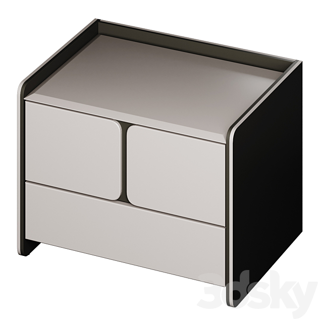 Chest of drawers and bedside table Milan 3ds Max - thumbnail 2