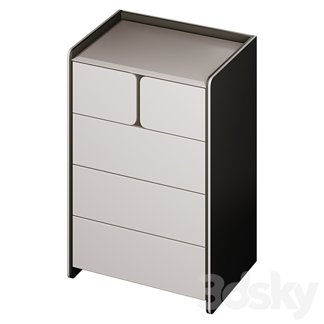 Chest of drawers and bedside table Milan 3ds Max - thumbnail 3