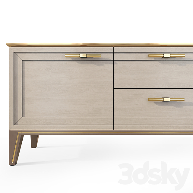 Chest of drawers and bedside table Palmari Dana 3DS Max Model - thumbnail 4