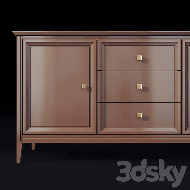 Chest of drawers and bedside table Tesoro Aletan 3ds Max - thumbnail 2