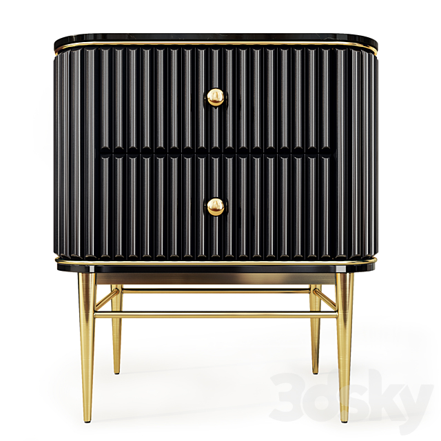 Chest of drawers and bedside tables Art Deco 03. Nightstand Tvstand by LaLume 3DS Max Model - thumbnail 2