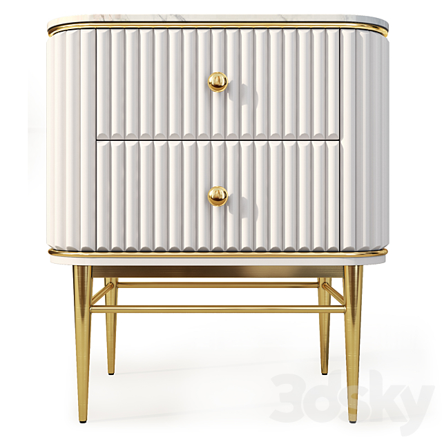 Chest of drawers and bedside tables Art Deco 03. Nightstand Tvstand by LaLume 3DS Max Model - thumbnail 4