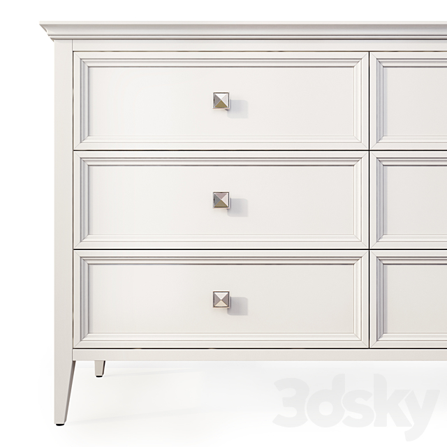 Chest of drawers and bedside tables RFS Brooklyn. Bedside table dresser by MebelMoscow 3DS Max Model - thumbnail 3