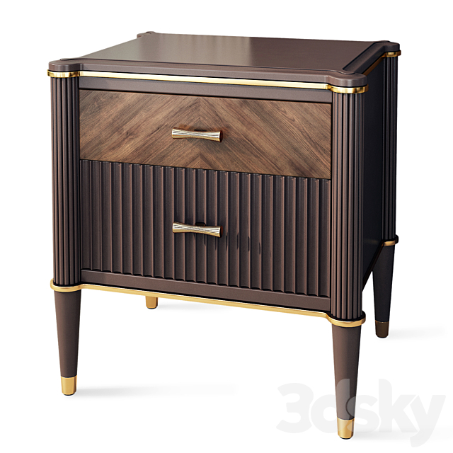 Chest of drawers and bedside tables Venice. Nightstand sideboard by Classico Italiano 3DS Max Model - thumbnail 2