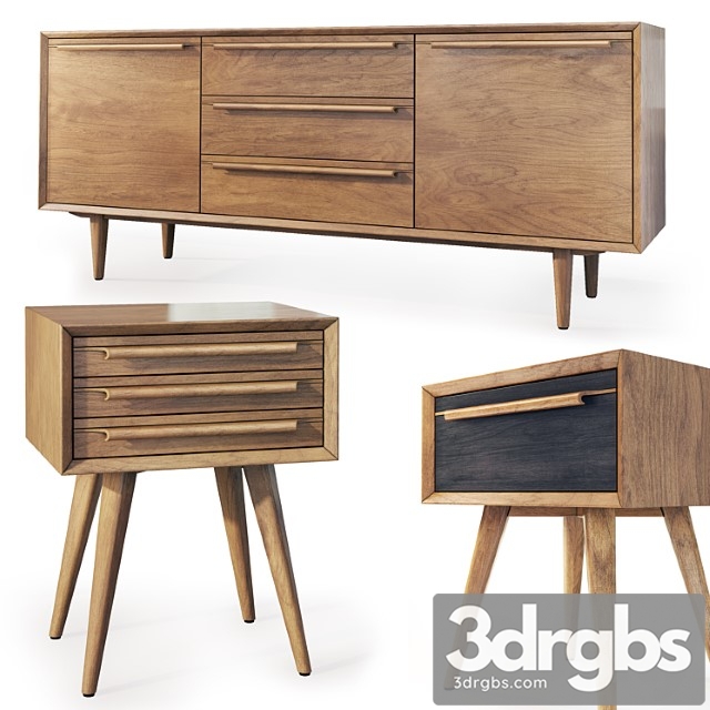 Chest of Drawers and Cabinet Bruni 180 Tvstand Nightstand Bruni by Etg Home 3dsmax Download - thumbnail 1