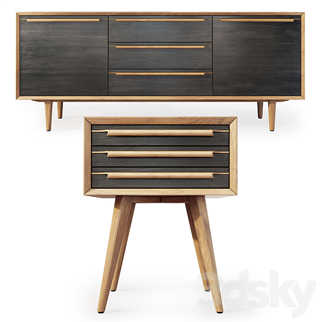 Chest of drawers and cabinet Bruni (180). Tvstand. nightstand Bruni by Etg-Home 3DSMax File - thumbnail 2