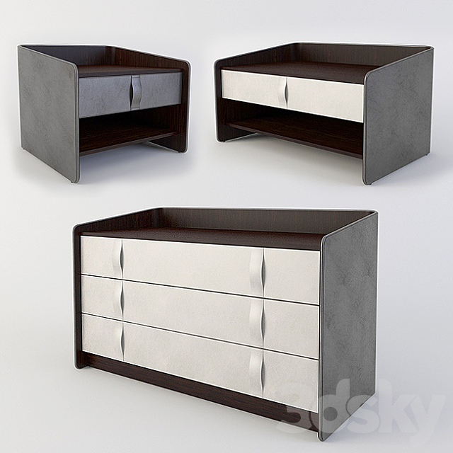 chest of drawers and cabinets Flou Gentleman 3DS Max Model - thumbnail 1