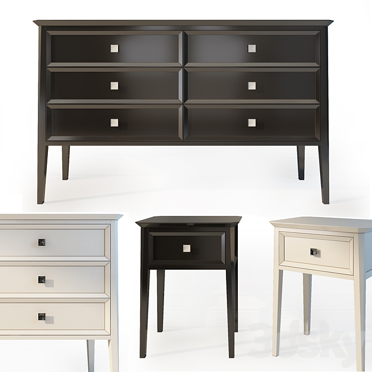 Chest of drawers and dresser. The Werby Ellington. dresser nightstand. 3DS Max - thumbnail 1