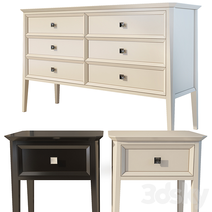 Chest of drawers and dresser. The Werby Ellington. dresser nightstand. 3DS Max - thumbnail 2