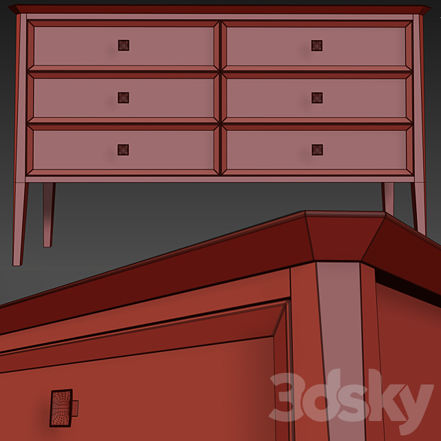 Chest of drawers and dresser. The Werby Ellington. dresser. nightstand. 3DSMax File - thumbnail 3