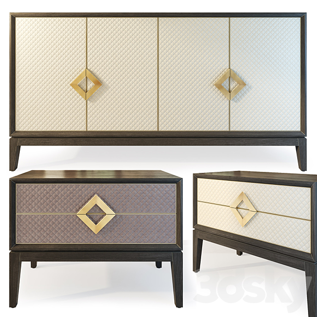 Chest of drawers and Laurent dresser. Sideboard. nightstand. The Sofa & Chair company 3DSMax File - thumbnail 1