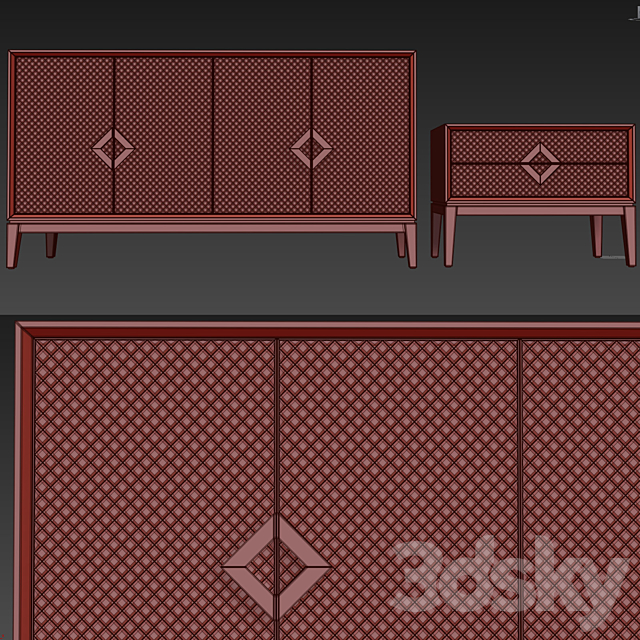 Chest of drawers and Laurent dresser. Sideboard. nightstand. The Sofa & Chair company 3DSMax File - thumbnail 3