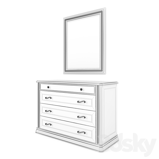 Chest of drawers and Mirror Siena Avorio 3DSMax File - thumbnail 3