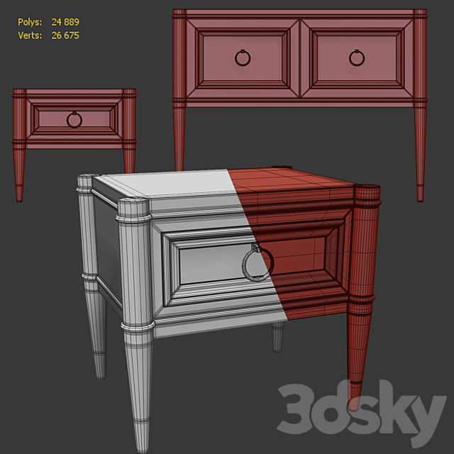 Chest of drawers and sideboard Modern. Dresser nightstand by Masterokunevnvk 3DS Max Model - thumbnail 5