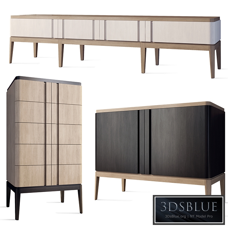 Chest of drawers and TV cabinet line Ellipse Furniture 3DS Max - thumbnail 3