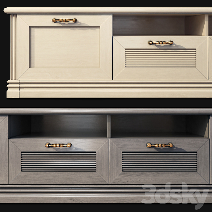 Chest of drawers and TV stand Country. Angstrem. Sideboard TVstand 3DS Max Model - thumbnail 2