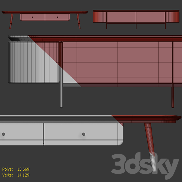 Chest of drawers and TV stand Modern 02. Sideboard Tvstand by LaLume 3DS Max Model - thumbnail 4