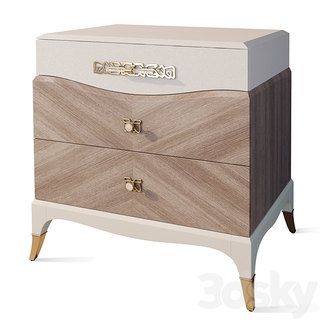 Chest of drawers bedside table Tempo Caracole Classic 3DS Max Model - thumbnail 5