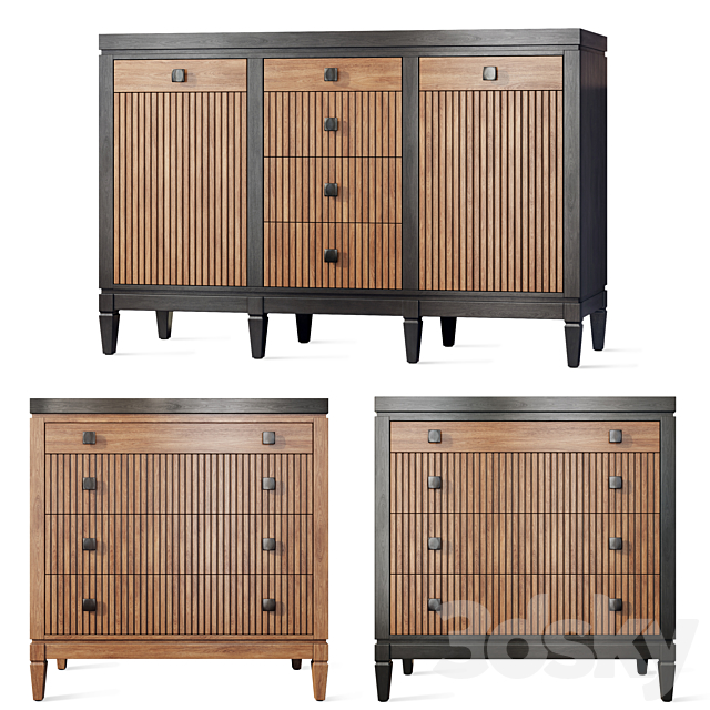 Chest of drawers buffet Foxtrot Siver Dresser sideboard 3ds Max - thumbnail 1