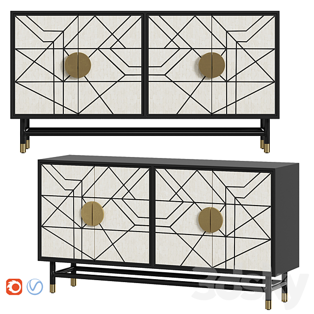 Chest of drawers Credenza Kare Design 3ds Max - thumbnail 2