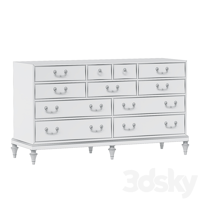 Chest of drawers Hickory White 425-31 3ds Max - thumbnail 2