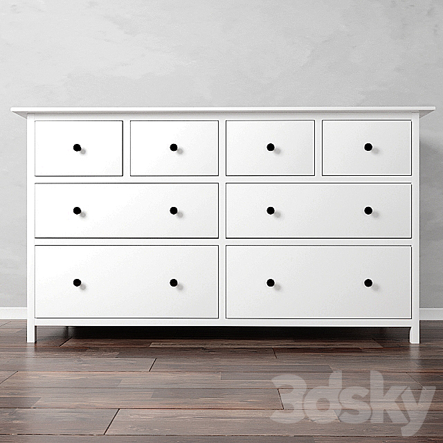 Chest of drawers IKEA HEMNES with 8 drawers 3DSMax File - thumbnail 1