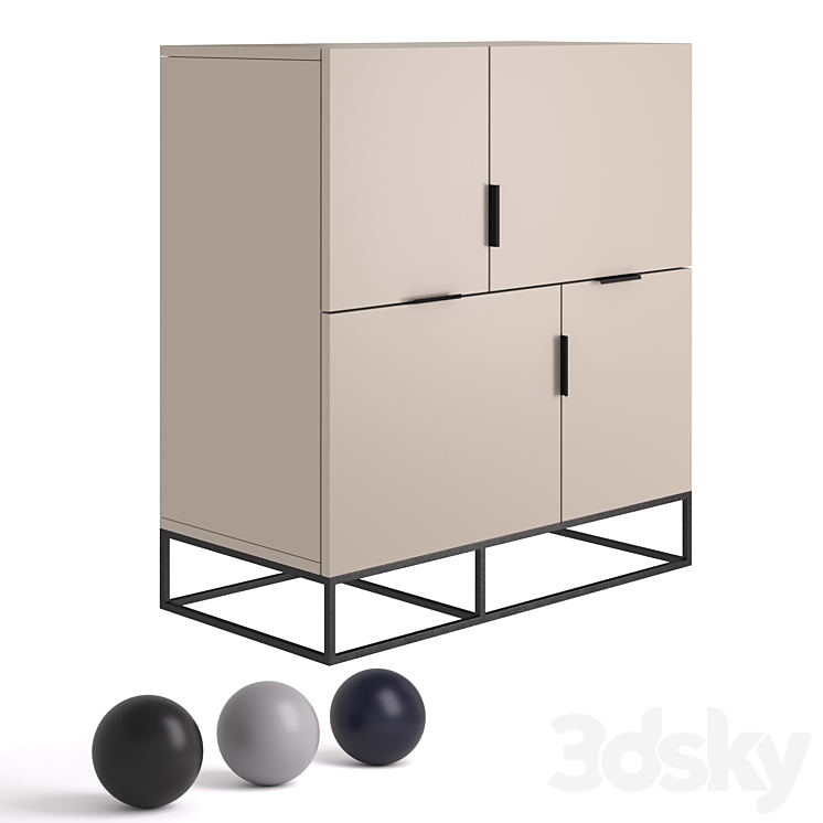 Chest of drawers Loft Pure 3DS Max Model - thumbnail 1