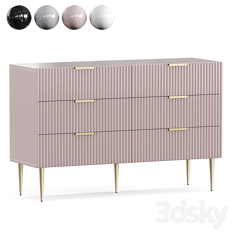 Chest of drawers LUXURY CHIC 3DS Max Model - thumbnail 1