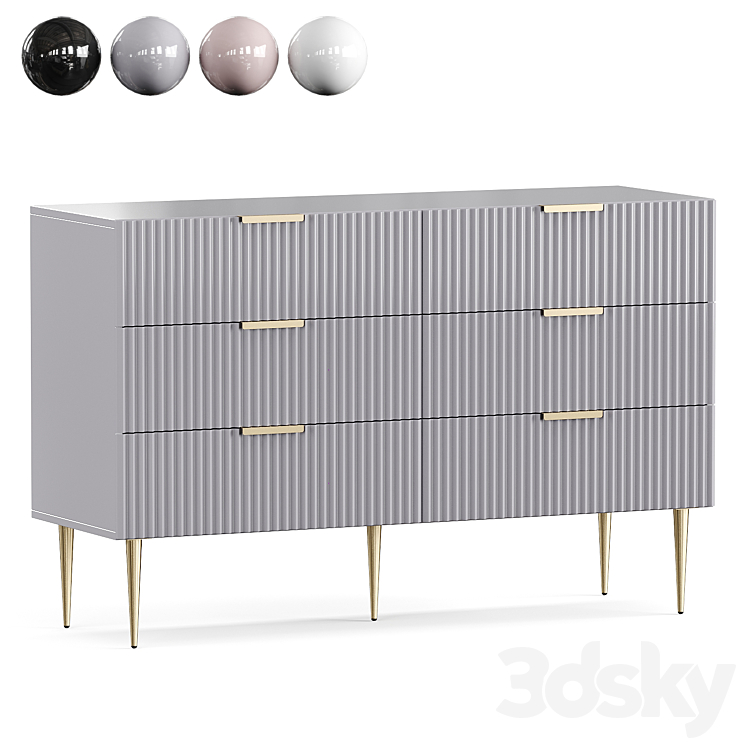 Chest of drawers LUXURY CHIC 3DS Max Model - thumbnail 2